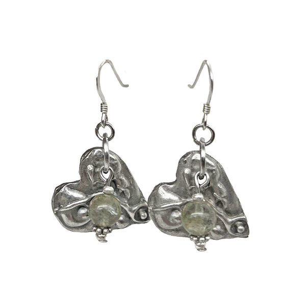 Artistic Preservation Hearts & Gray Bead Earrings