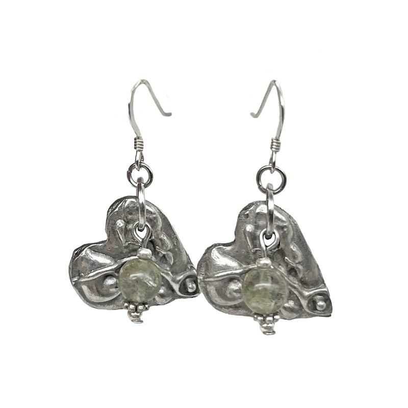Artistic Preservation Hearts & Gray Bead Earrings