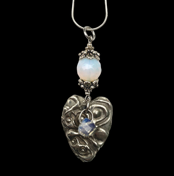 Artistic Preservation Heart & Opaline Necklace