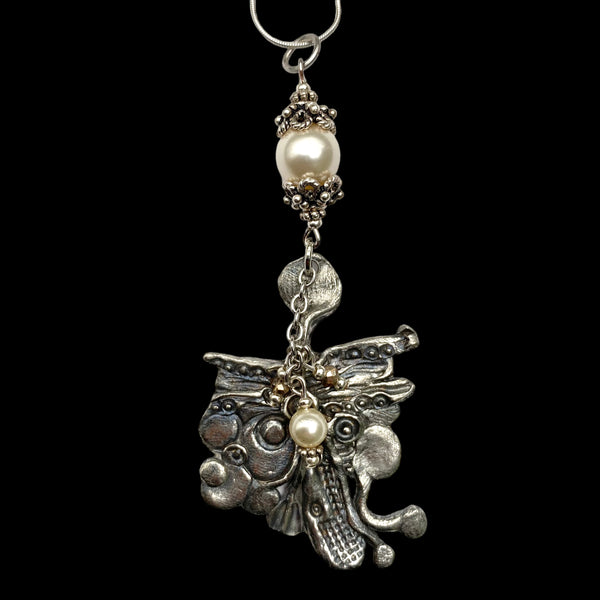 Artistic Preservation Abstract & White Pearl Necklace