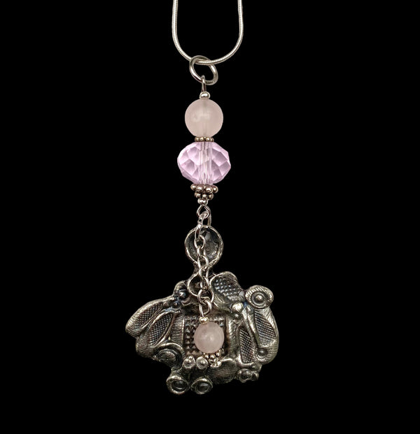 Artistic Preservation Abstract & Rose Quartz Necklace