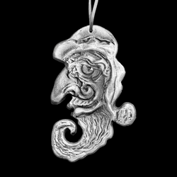 Santa Face Crescent Ornament