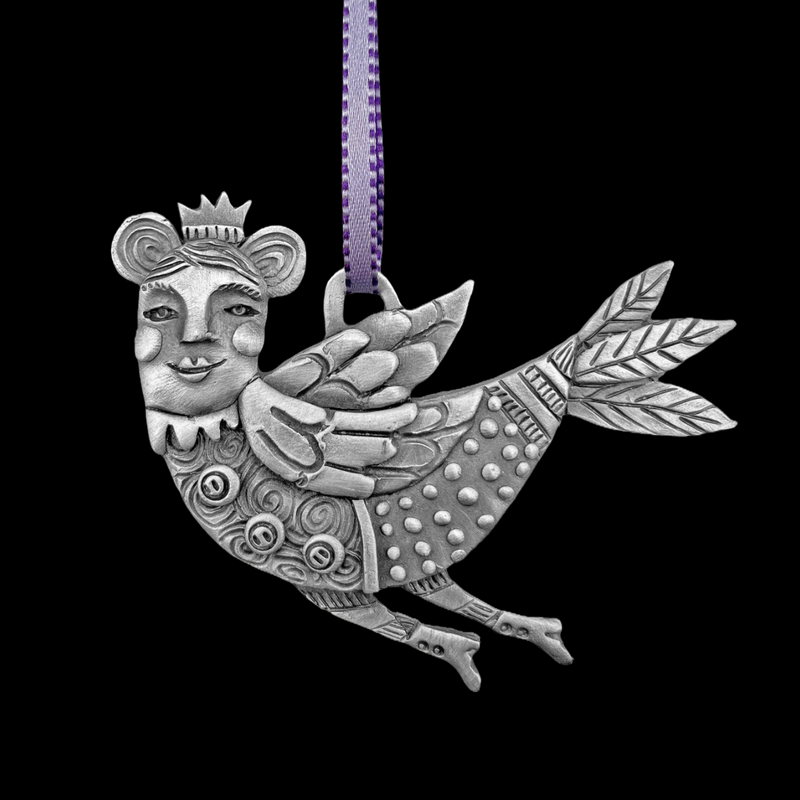 Leandra Drumm "Bird Lady - Buttons" Ornament