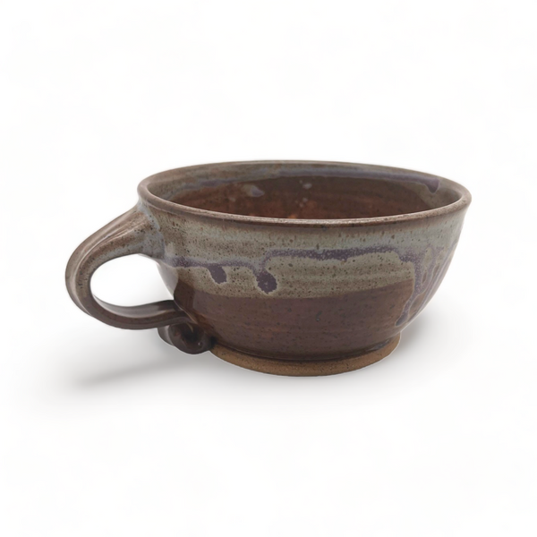 Twice Baked Pottery - Purple Soup Cup with Handle