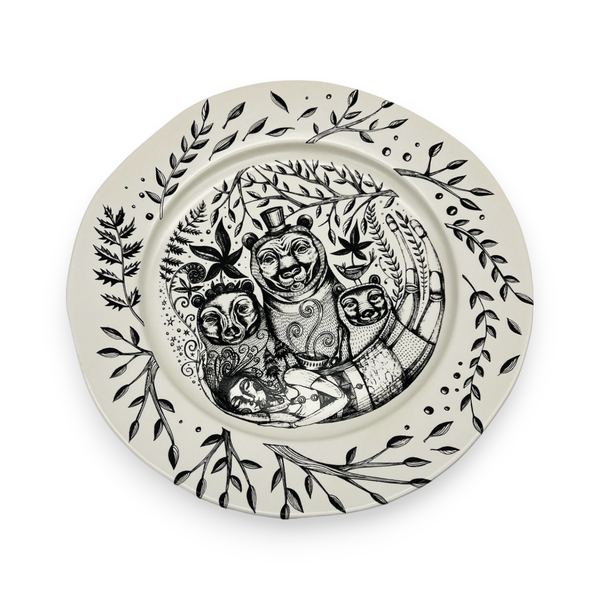Leandra Drumm Ceramic Plate "Goldilocks and The Three Bears"