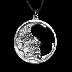 Round Cut-Out Moon Pendant