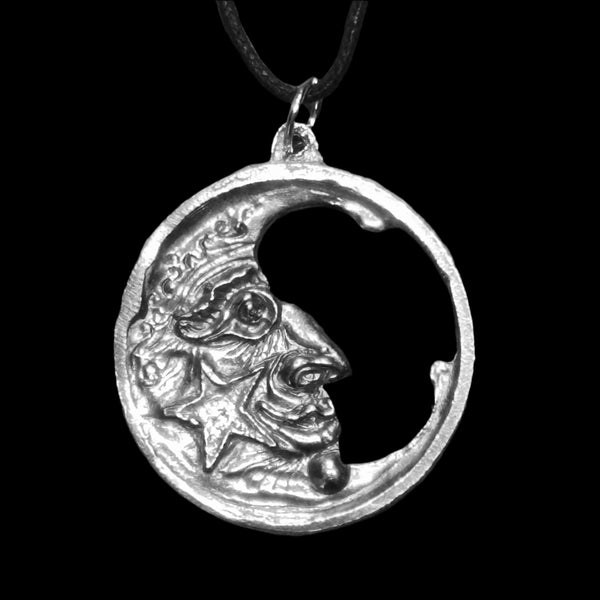 Round Cut-Out Moon Pendant