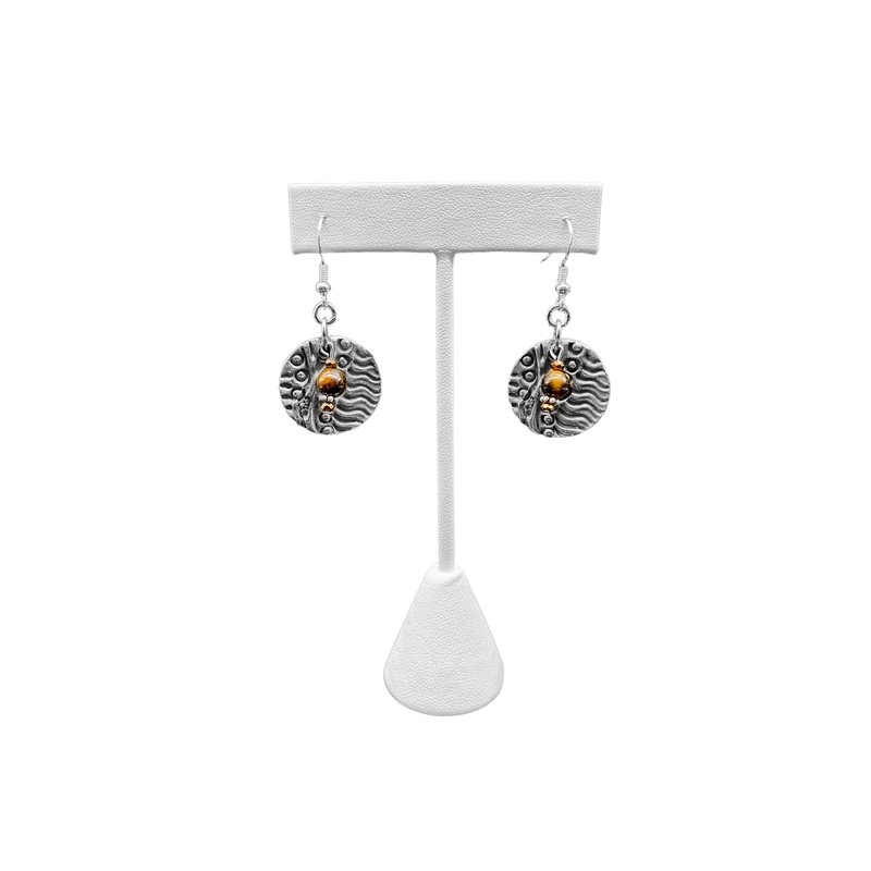 Artistic Preservation Circle & Tiger Eye Earrings