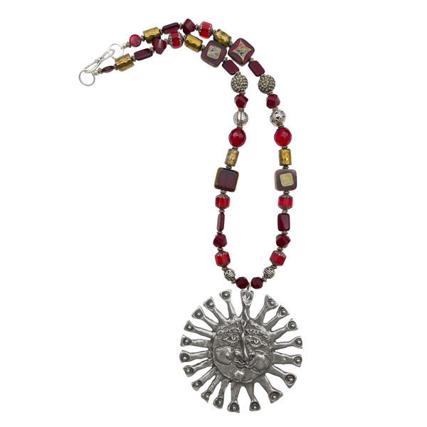 One of a Kind Mixed Bead Sun Necklace