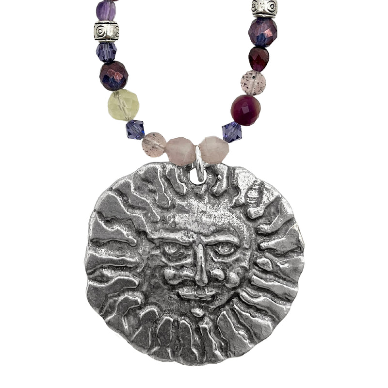み*ど様 【美品】les bonbon sunlight necklace K1 One of a Kind Rose and Lemon Quartz Beaded Sun Necklace – Don