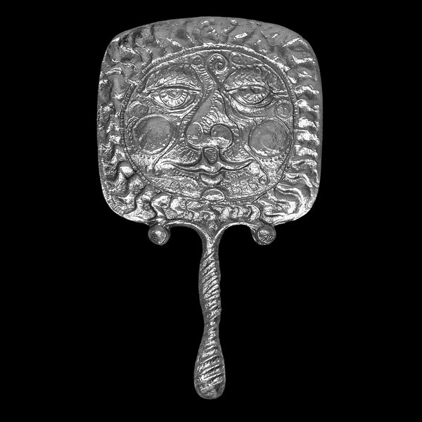 Hand Mirror with Sun Face