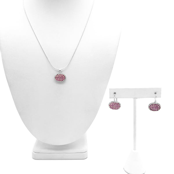 Mediterranean Artists Oval Ruby Pave Set