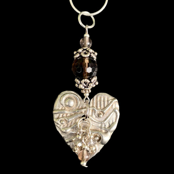 Artistic Preservation Heart & Smoky Quartz Necklace