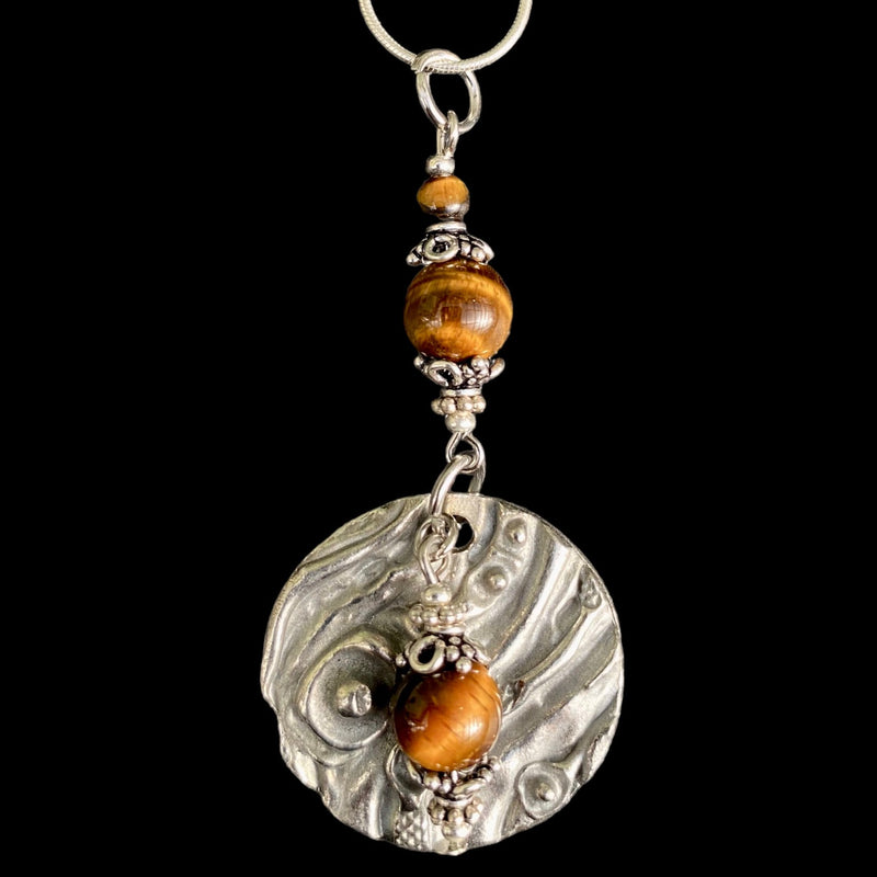 Artistic Preservation Circle & Tiger Eye Necklace