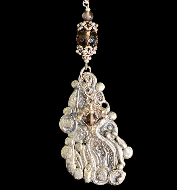 Artistic Preservation Abstract & Smoky Quartz Necklace 18"