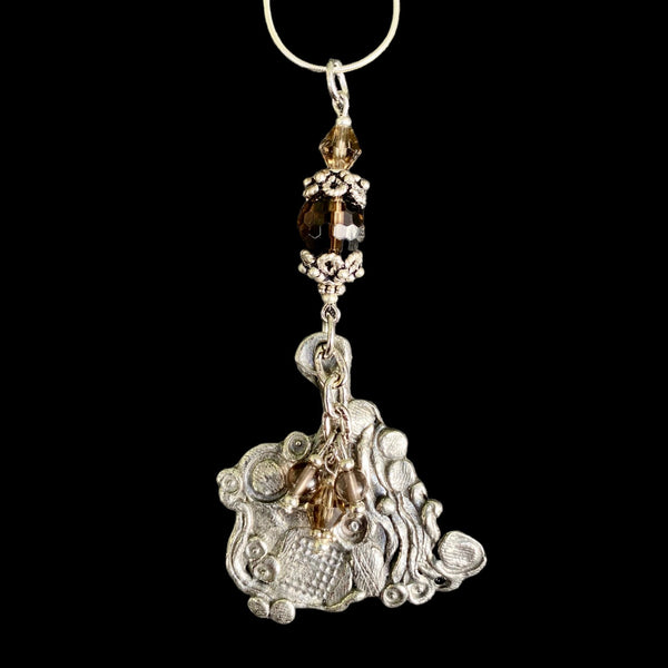 Artistic Preservation Abstract & Smoky Quartz Necklace 22"