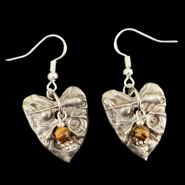 Artistic Preservation Hearts & Tiger Eye Earrings