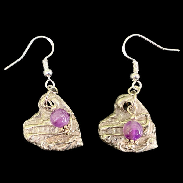 Artistic Preservation Hearts & Amethysts Earrings