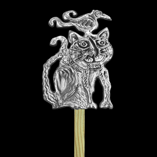 Cat and Bird Garden Stake