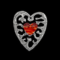 Heart with Glass Heart Wall Hanging "A"