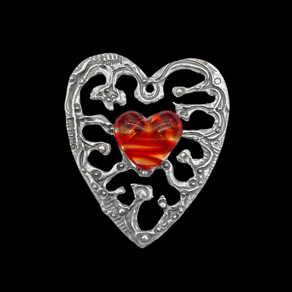 Heart with Glass Heart Wall Hanging "A"