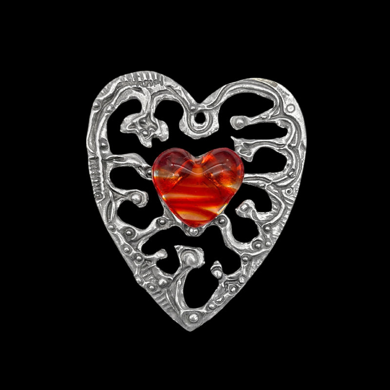 Heart with Glass Heart Wall Hanging "A"