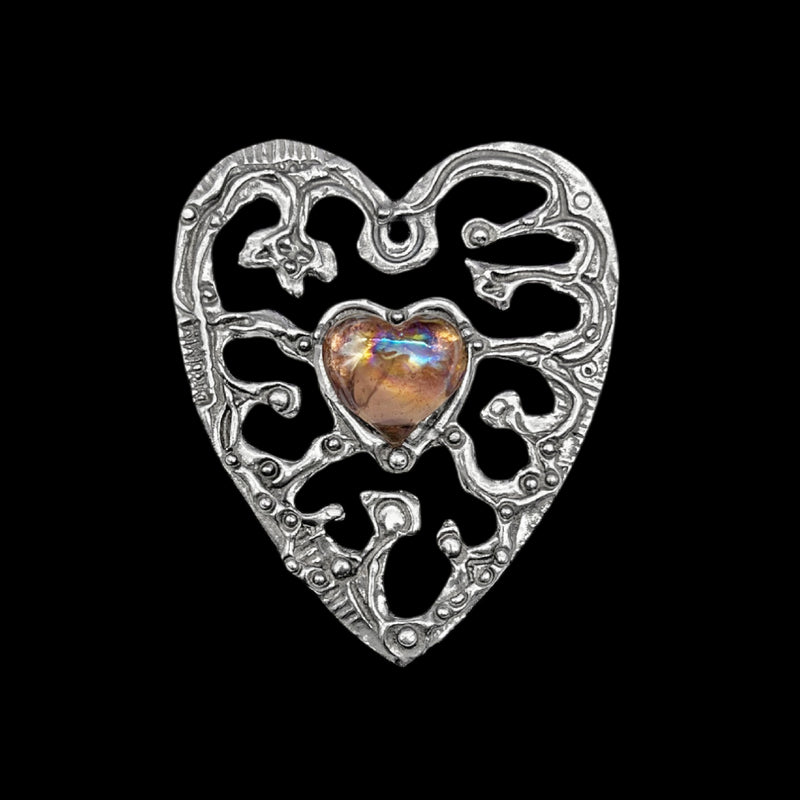 Heart with Glass Heart Wall Hanging "A"