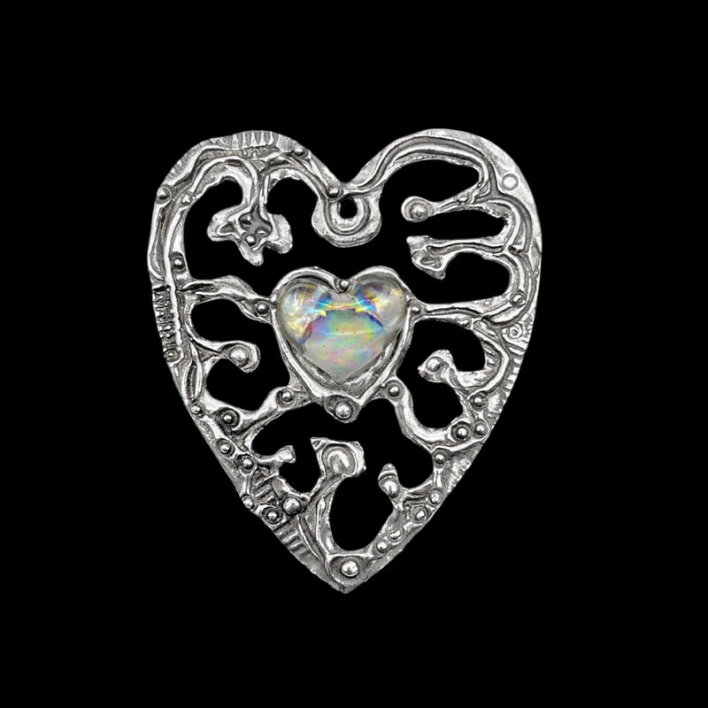Heart with Glass Heart Wall Hanging "A"
