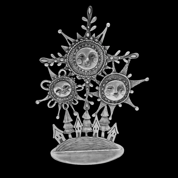 Leandra Drumm "Three Smiling Snowflakes" Sculpture