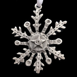 Leandra Drumm "Snowflake with Spiral Star" Ornament