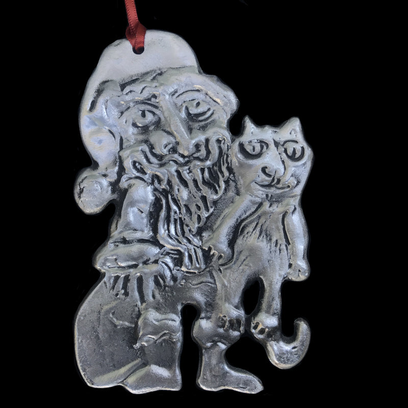 Santa & Cat Ornament