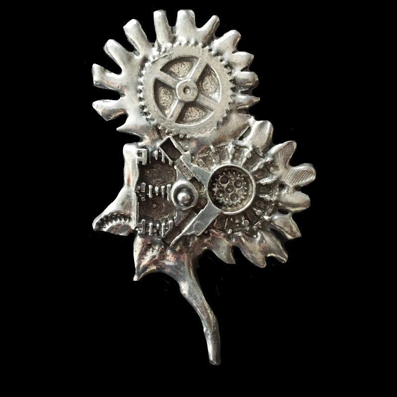 Gear Flowers Pin