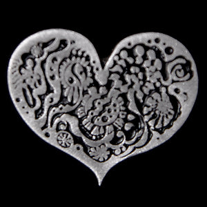 Don Drumm Flower Flat Heart Pin