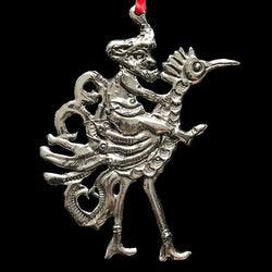 Elf on a Rooster Ornament