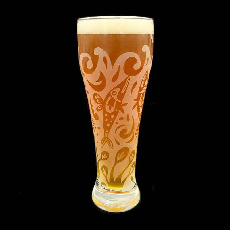 Leandra Drumm Dancing Fish Pilsner Beer Glass