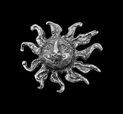 Domed Sun Face Pin