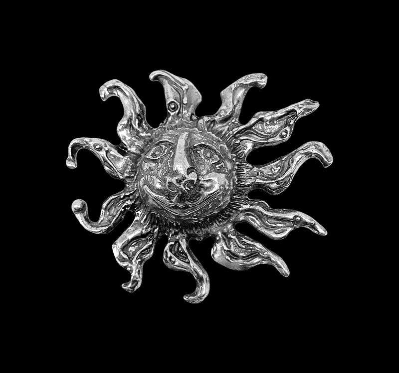 Domed Sun Face Pin