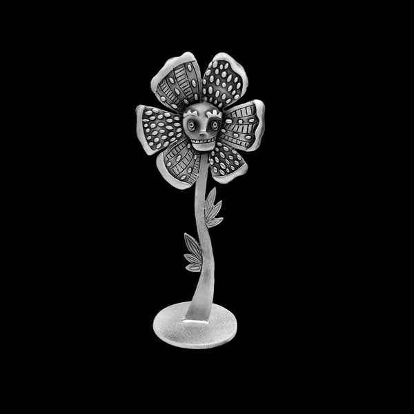 Leandra Drumm Medium Skull Flower Sculpture