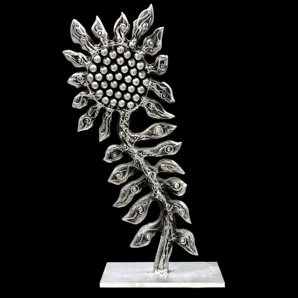 Dancing Sunflower Sculpture on Base