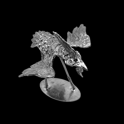 One of a Kind Medium Pewter Bird Sculpture