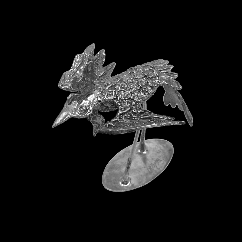 One of a Kind Small Pewter Bird Sculpture