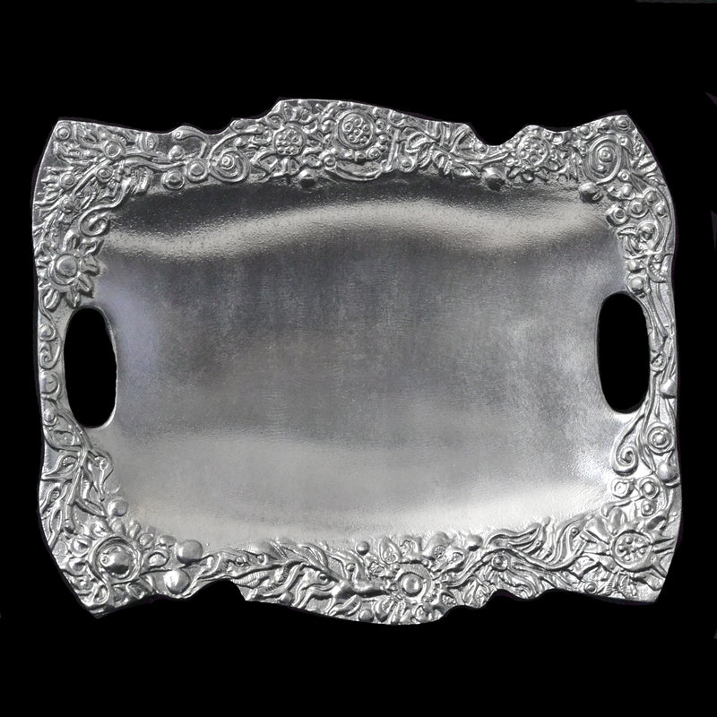 NEW! Don Drumm Cut-Out Handled Platter w/ Floral Design