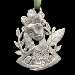NEW Leandra Drumm "Believe Fairy" Pewter Ornament 