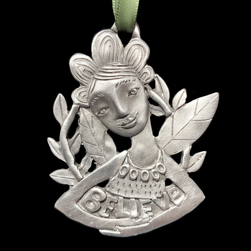 NEW Leandra Drumm "Believe Fairy" Pewter Ornament 