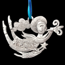 NEW Leandra Drumm "Trumpeter & Child" Pewter Ornament