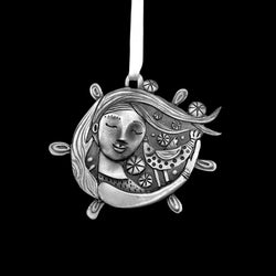 Leandra Drumm "Snow Drift Girl" Ornament