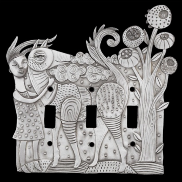 Leandra Drumm "Girl's Best Friend" Triple Switch Plate