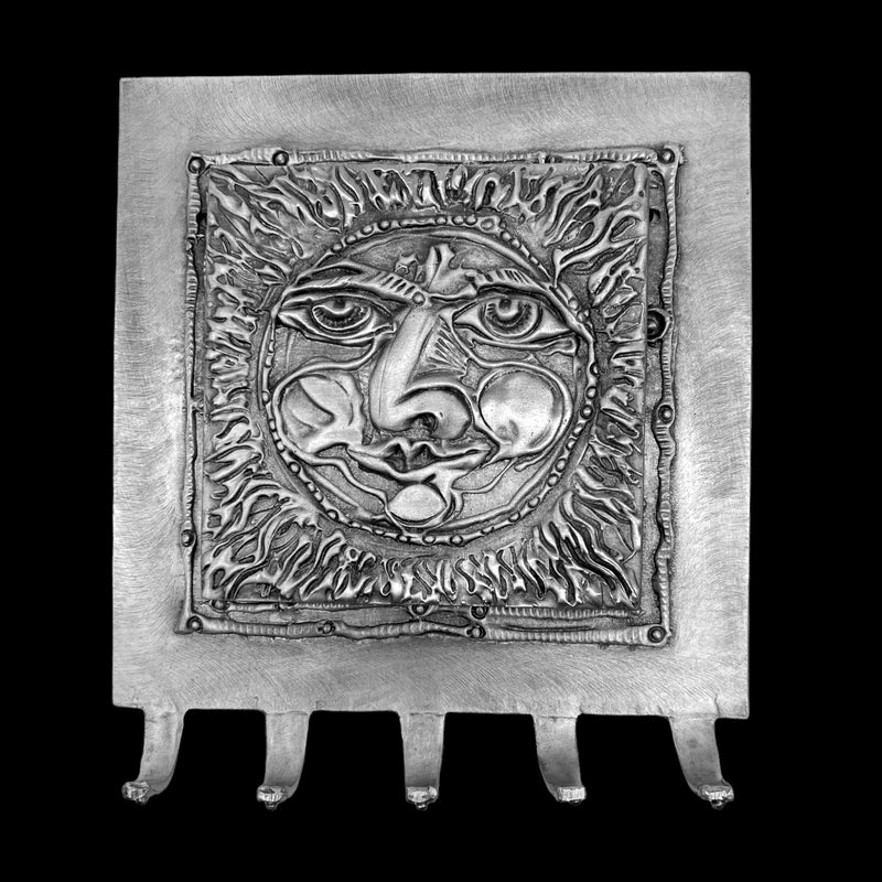 Sun Face Tile 5 Hooks Key Holder