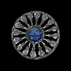 Glass Sun Face with Wide Rays