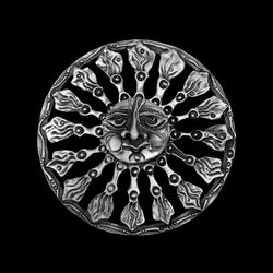 Sun Face with Spade Rays